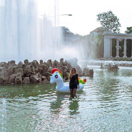 Unicorn and beauty girl