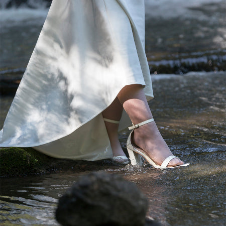 Waterfall with bride